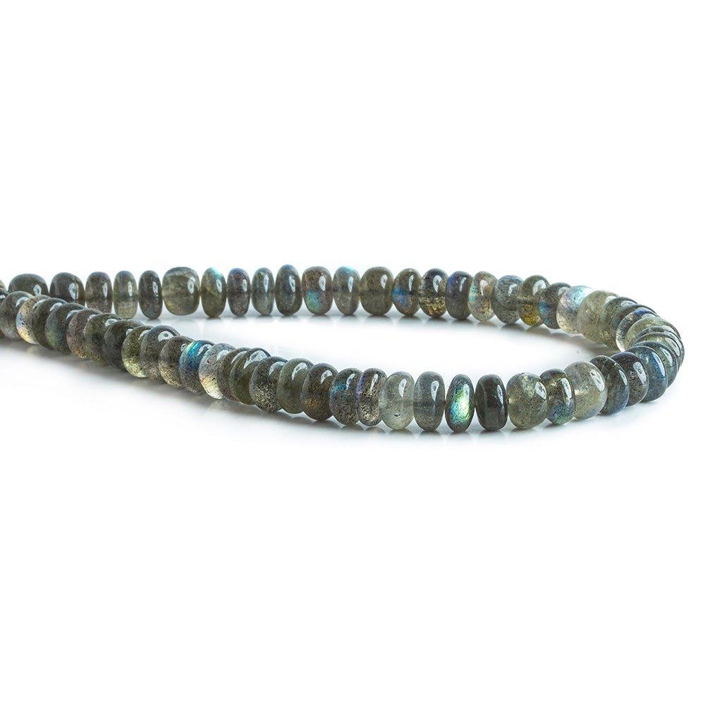 7-8mm Labradorite Plain Rondelle Beads 10 inch 60 pieces - The Bead Traders