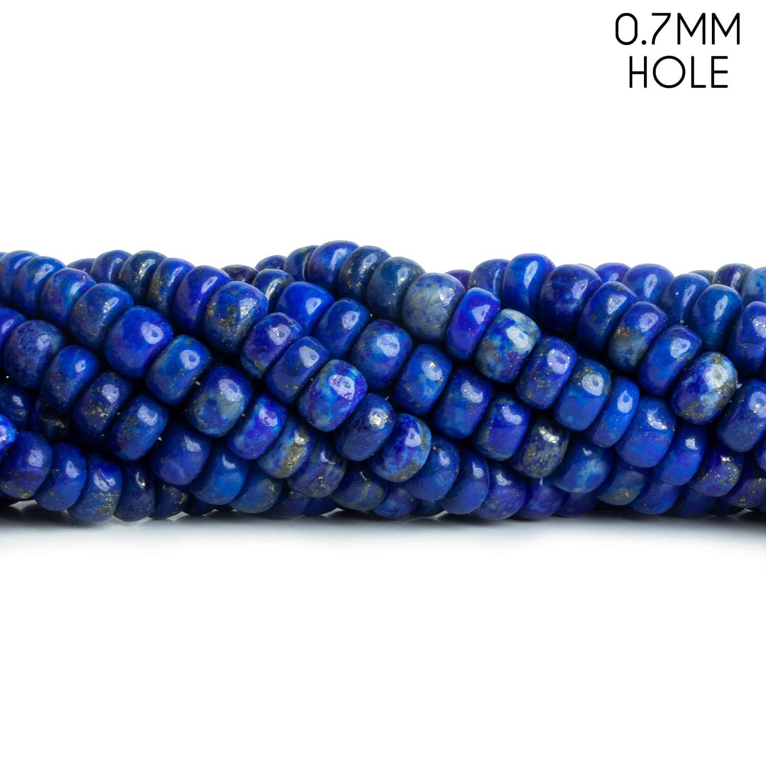7-8mm Lapis Lazuli Plain Rondelles 16 inch 85 beads - The Bead Traders