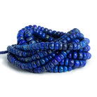 7-8mm Lapis Lazuli Plain Rondelles 16 inch 85 beads - The Bead Traders