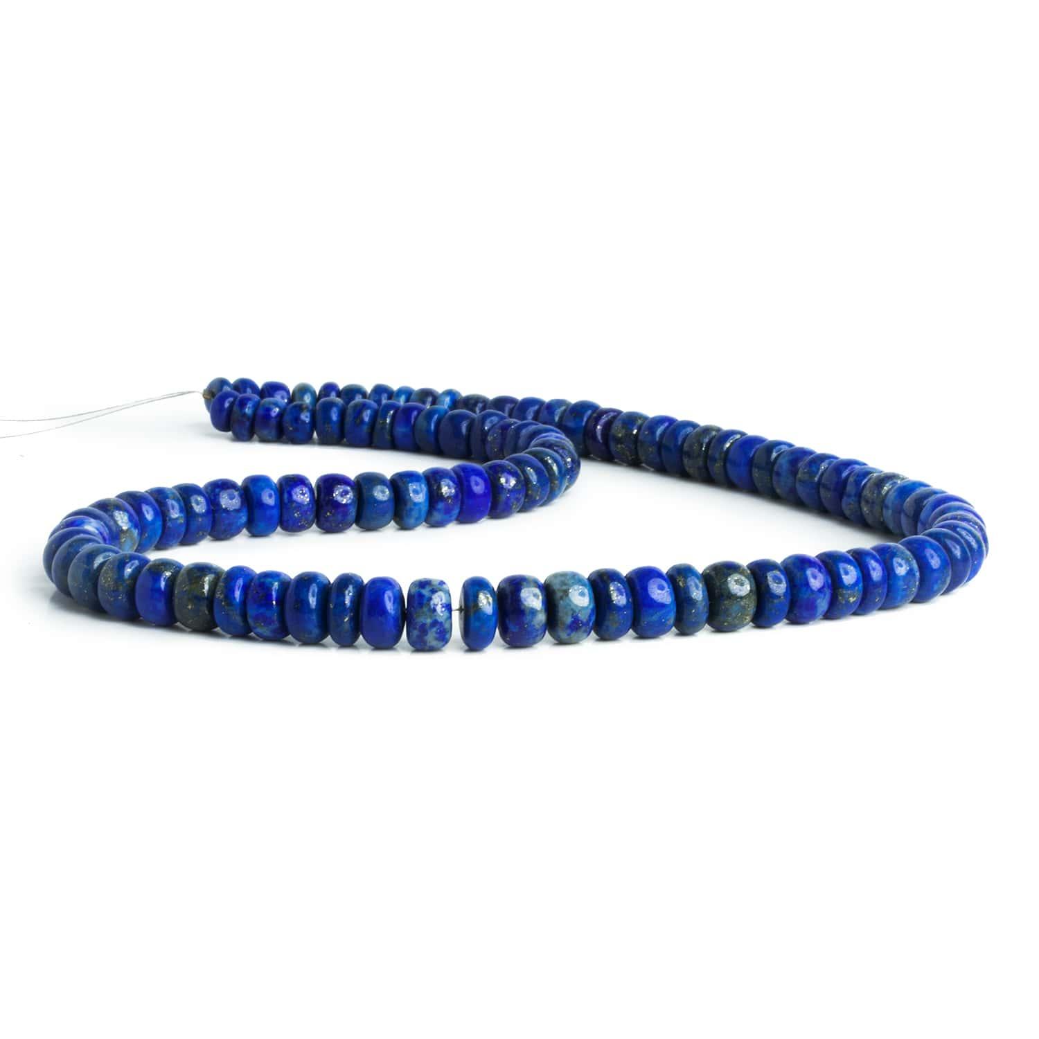 7-8mm Lapis Lazuli Plain Rondelles 16 inch 85 beads - The Bead Traders
