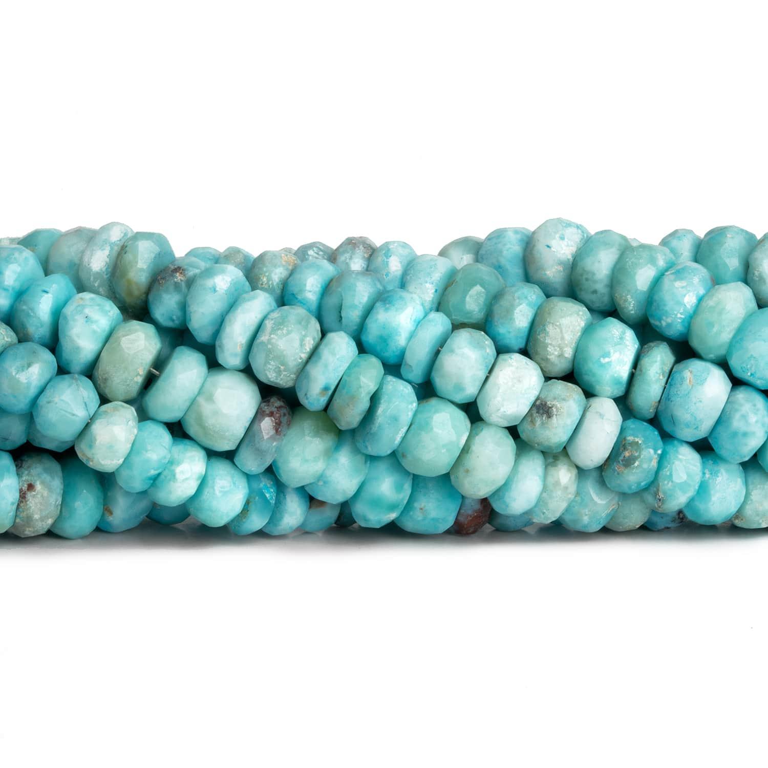 7-8mm Larimar Faceted Rondelles 8 inch 45 beads - The Bead Traders