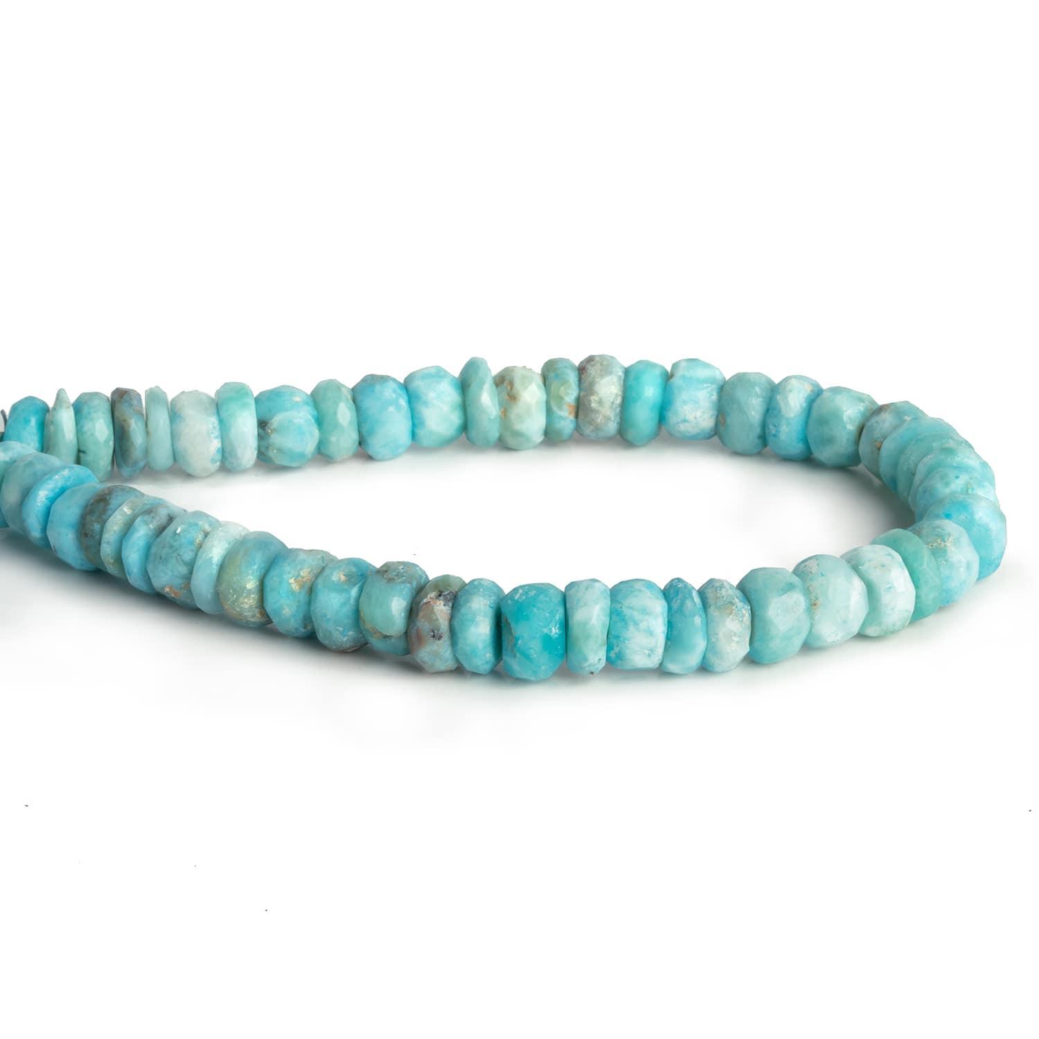 7-8mm Larimar Faceted Rondelles 8 inch 45 beads - The Bead Traders