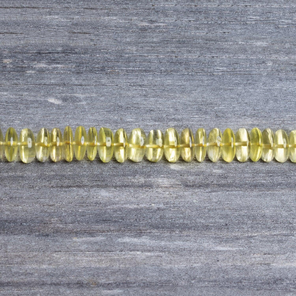 7-8mm Lemon Quartz Plain Rondelles 17 inch 135 beads - The Bead Traders