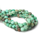 7-8mm Matte Chrysoprase & Matrix plain coins 7.5 inch 24 beads A - The Bead Traders