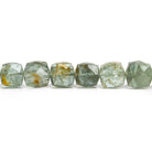 7-8mm Moss Aquamarine Faceted Cube Beads 9 inch 38 pieces - The Bead Traders