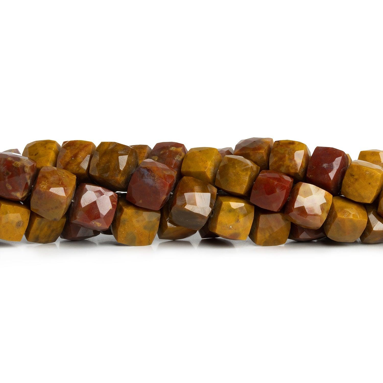 7-8mm Moukaite Jasper Faceted Cube Beads 7.5 inch 27 pieces - The Bead Traders