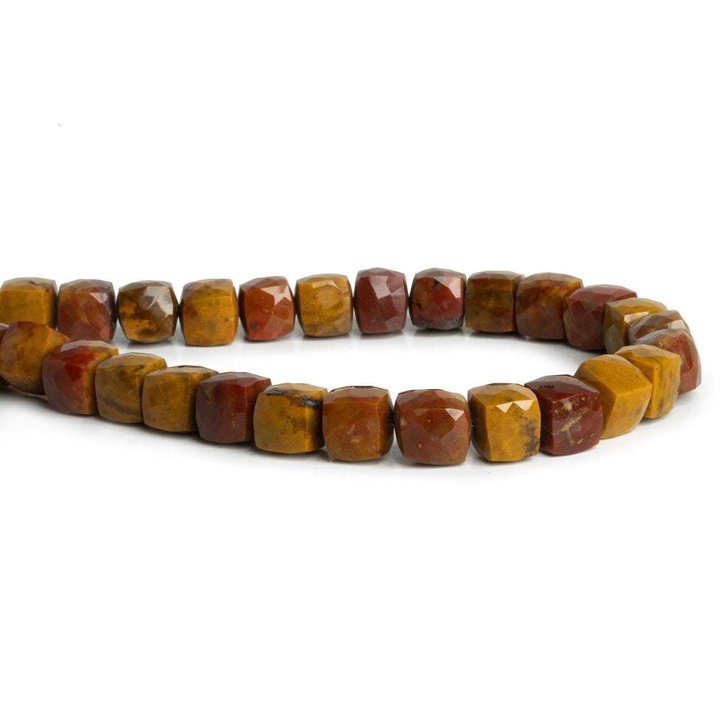 7-8mm Moukaite Jasper Faceted Cube Beads 7.5 inch 27 pieces - The Bead Traders
