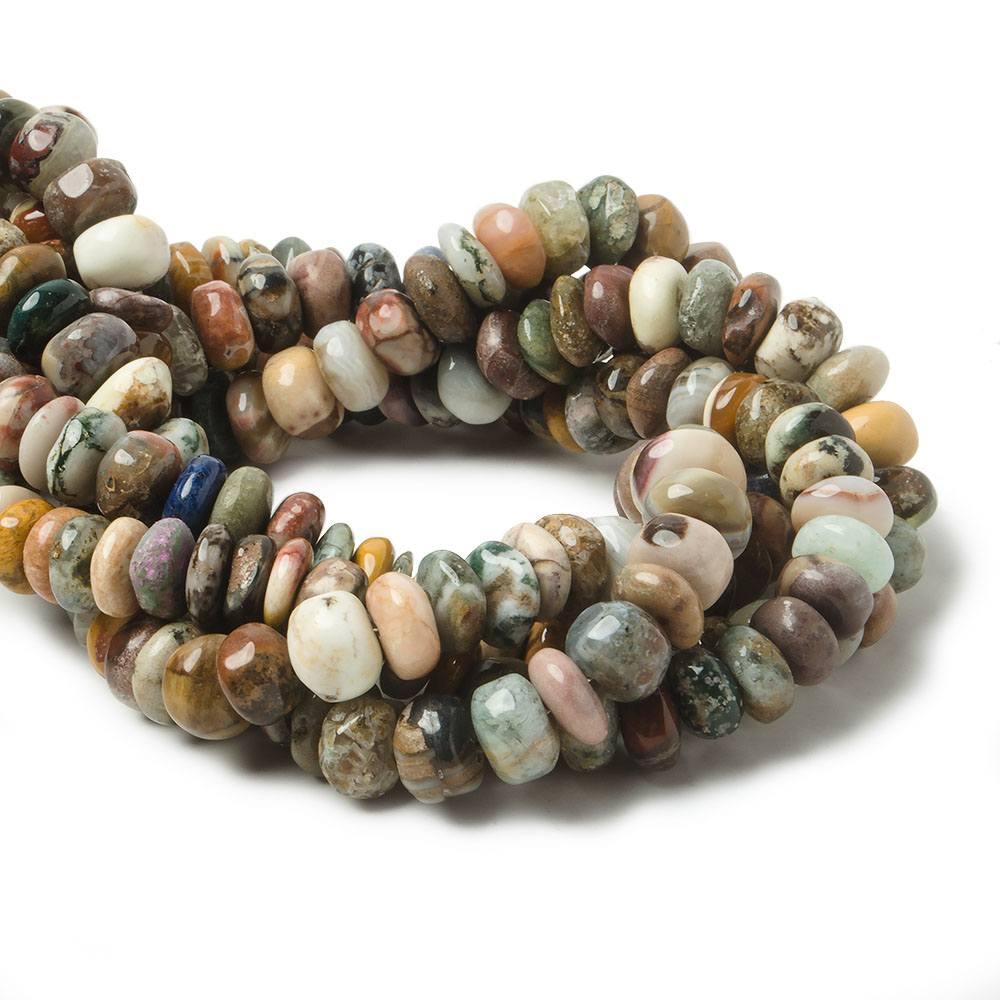 7-8mm Multi Gemstone Plain Rondelle Beads 103 pieces - The Bead Traders