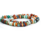 7-8mm Multi Gemstone Plain Rondelles 16 inch 85 beads - The Bead Traders
