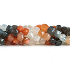7-8mm Multicolor Moonstone Faceted Cubes 8 inch 25 beads - The Bead Traders