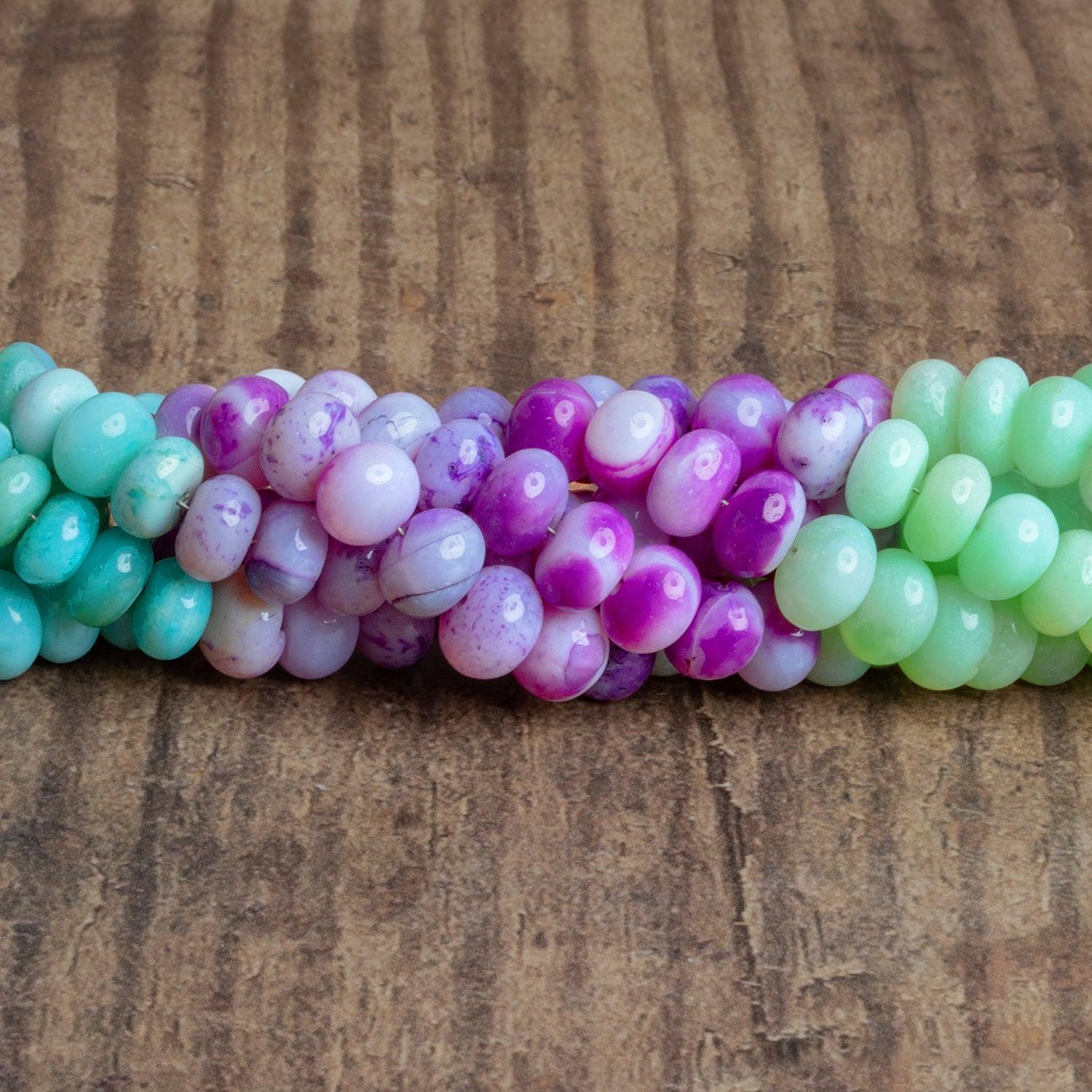 7-8mm Multicolor Opal Plain Rondelles 16 inch 75 beads - The Bead Traders