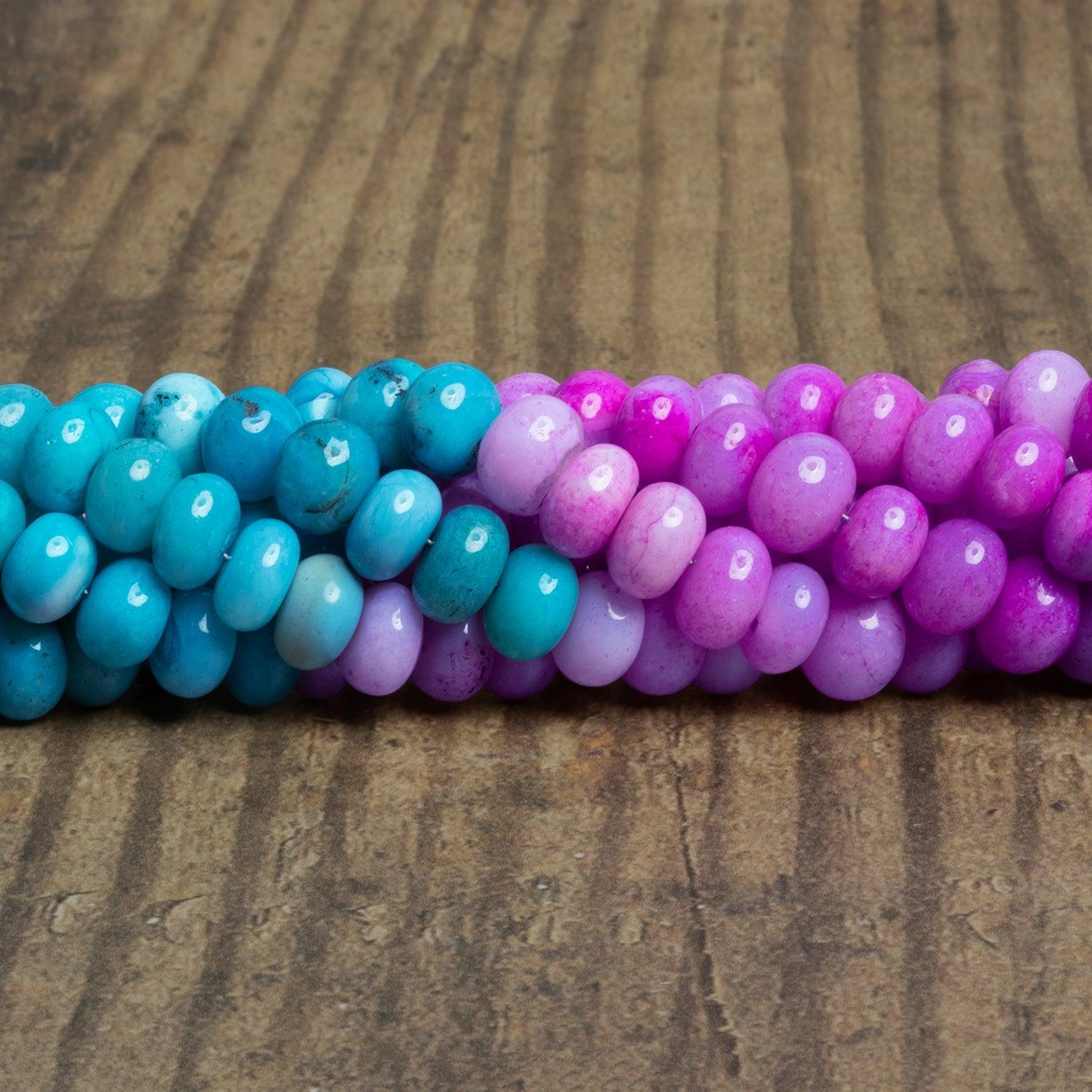 7-8mm Multicolor Opal Plain Rondelles 16 inch 75 beads - The Bead Traders