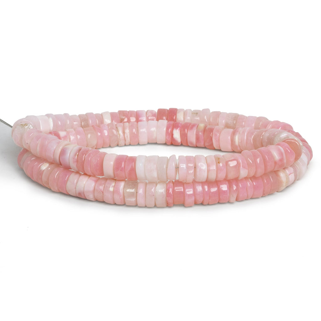 7-8mm Pink Opal Plain Heishis 16 inch 115 beads - The Bead Traders