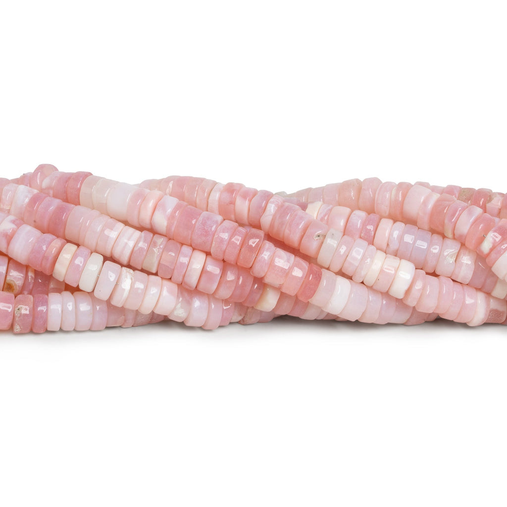 7-8mm Pink Opal Plain Heishis 16 inch 115 beads - The Bead Traders