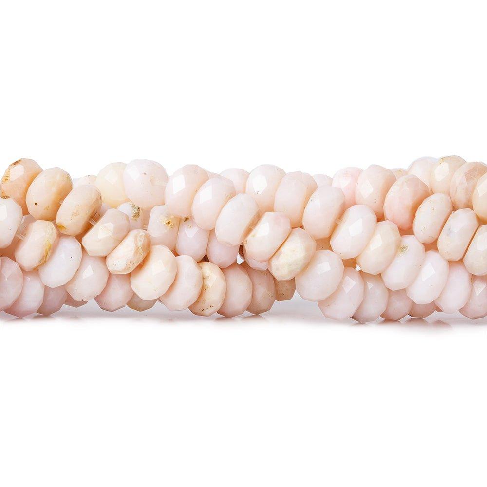 7-8mm Pink Peruvian Opal Faceted Rondelle Beads, 16 inch - The Bead Traders
