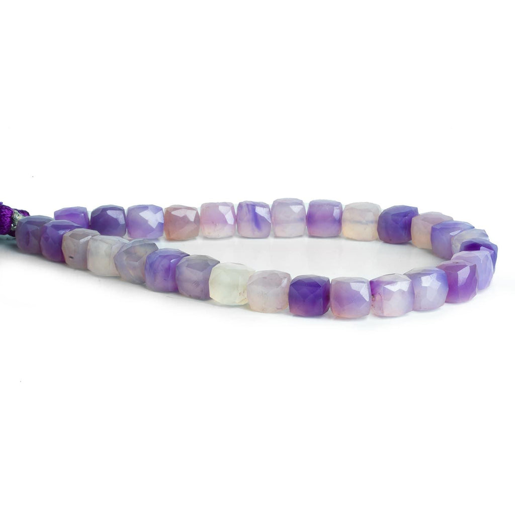 7-8mm Purple Chalcedony Cubes 8 inch 28 beads - The Bead Traders