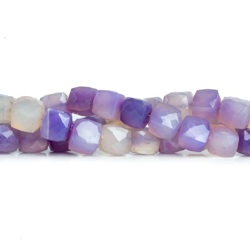 7-8mm Purple Chalcedony Cubes 8 inch 28 beads - The Bead Traders