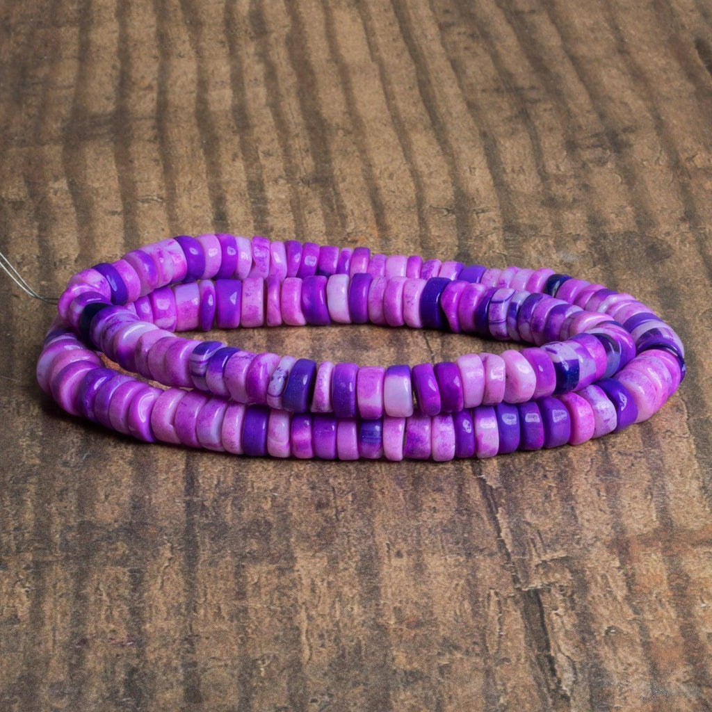 7-8mm Purple & Pink Opal Plain Heishis 16 inch 110 beads - The Bead Traders