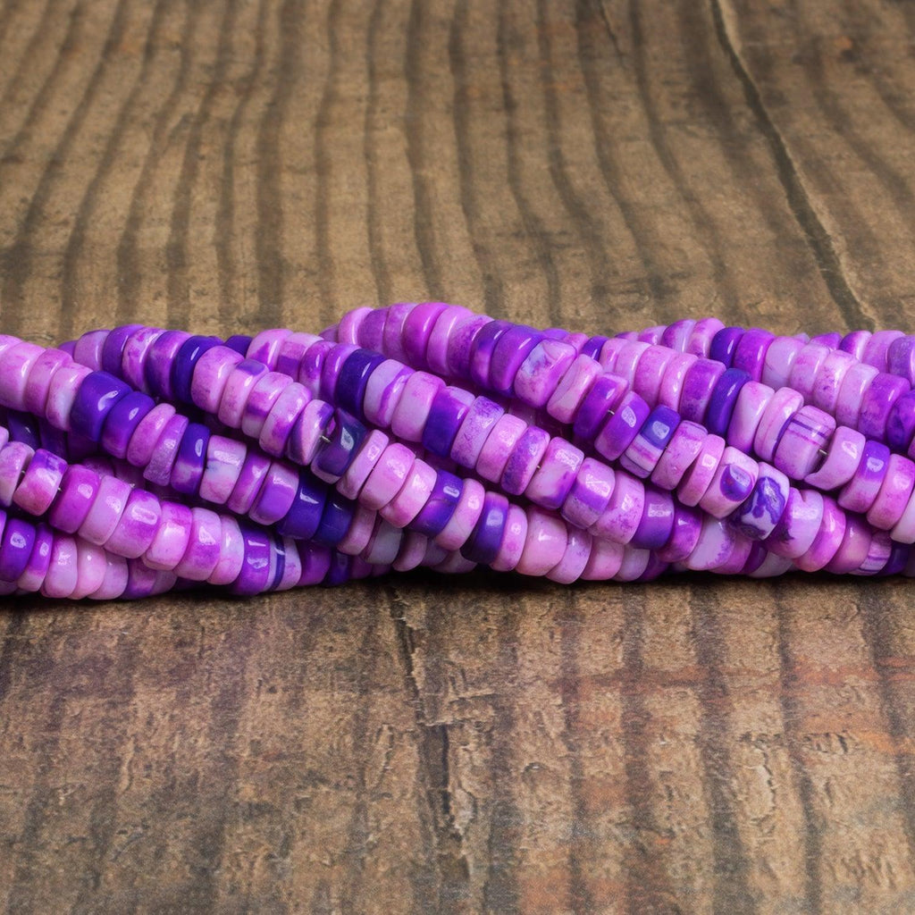 7-8mm Purple & Pink Opal Plain Heishis 16 inch 110 beads - The Bead Traders