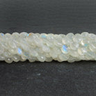 7-8mm Rainbow Moonstone Faceted Coins 16 inch 55 beads - The Bead Traders