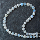 7-8mm Rainbow Moonstone Faceted Pillows 14 inch 32 beads - The Bead Traders