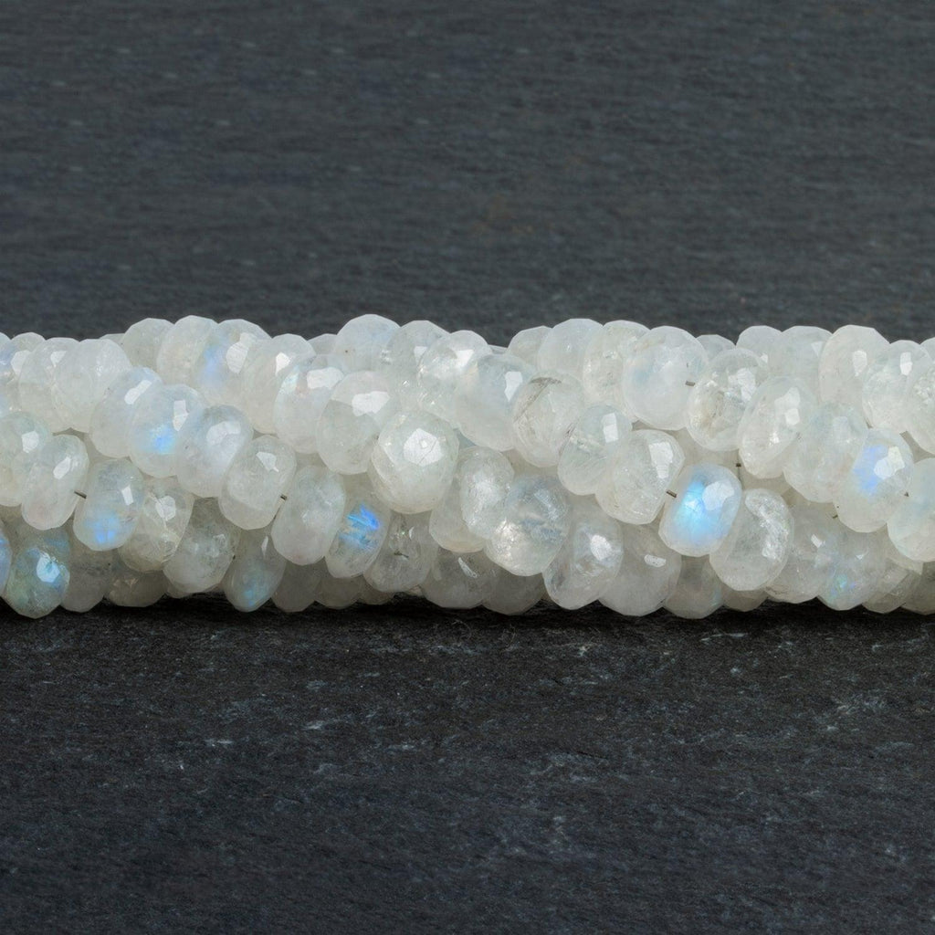 7-8mm Rainbow Moonstone Faceted Rondelles 14 inch 80 beads - The Bead Traders