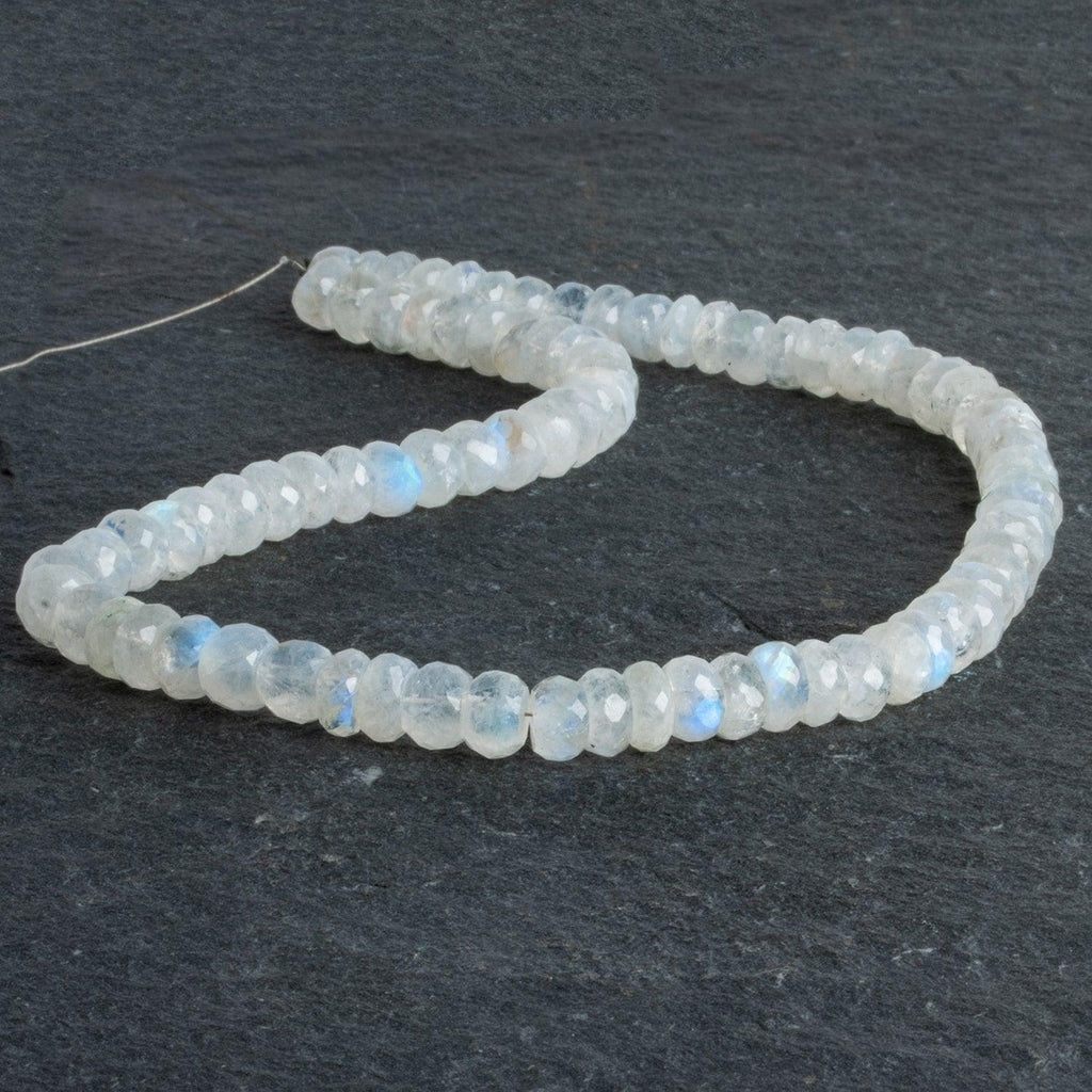 7-8mm Rainbow Moonstone Faceted Rondelles 14 inch 80 beads - The Bead Traders