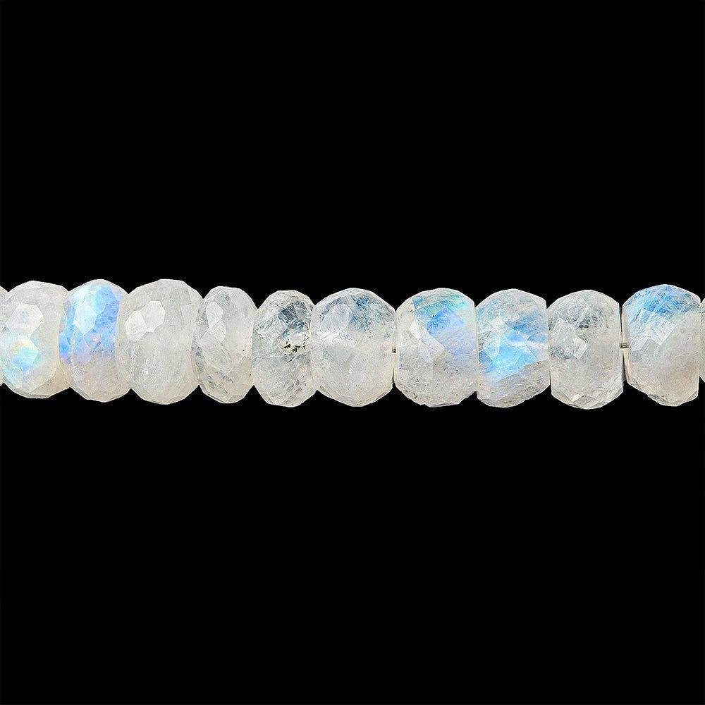 7-8mm Rainbow Moonstone faceted rondelles 14 inch 82 beads - The Bead Traders