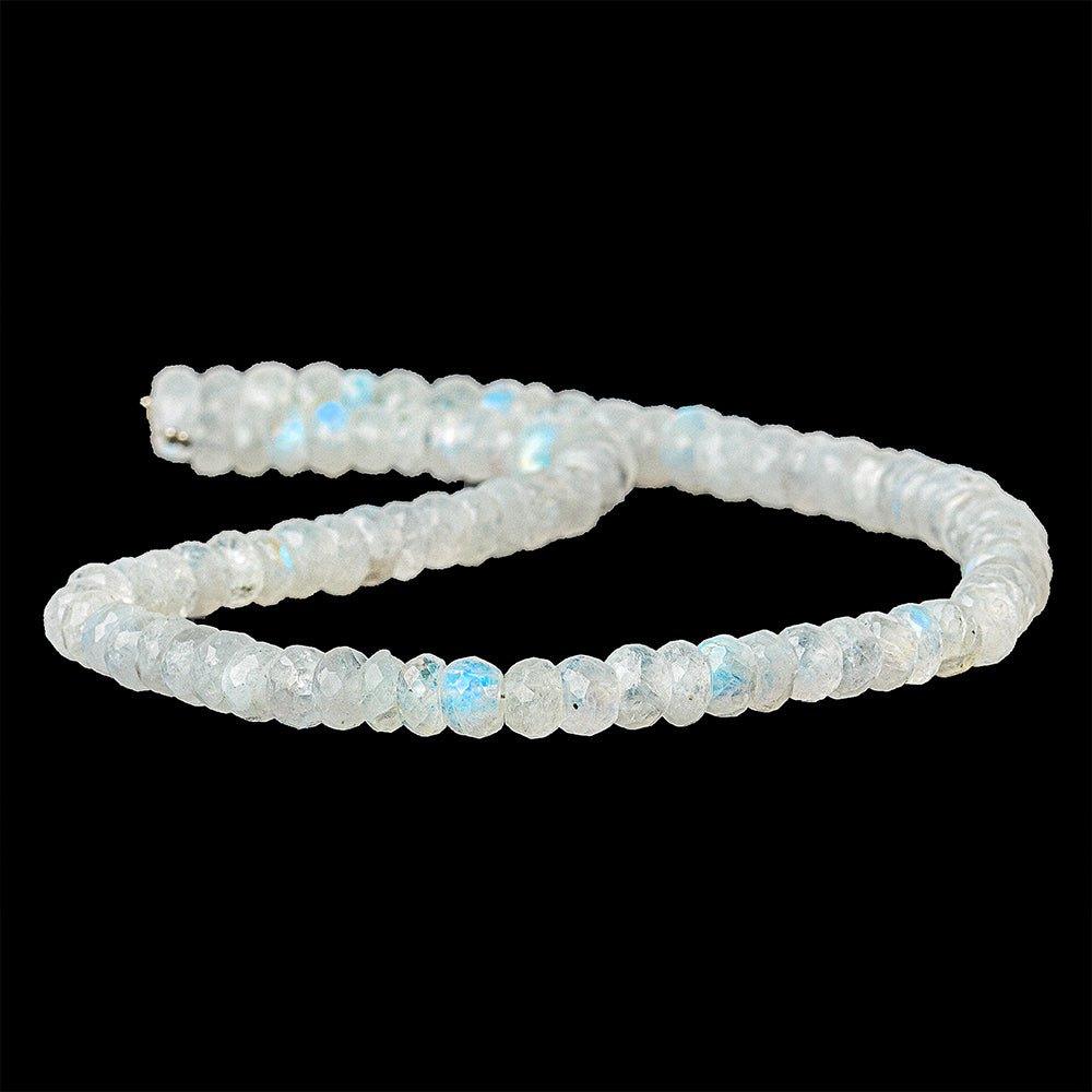 7-8mm Rainbow Moonstone faceted rondelles 14 inch 82 beads - The Bead Traders