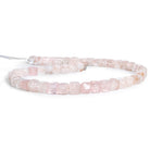7-8mm Rose Quartz Plain Cubes 16 inch 55 beads - The Bead Traders