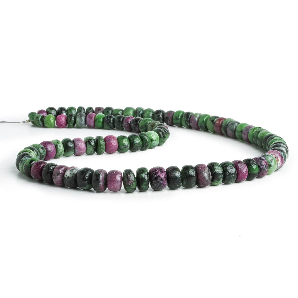 7-8mm Ruby in Zoisite Plain Rondelles 16 inch 80 beads - The Bead Traders