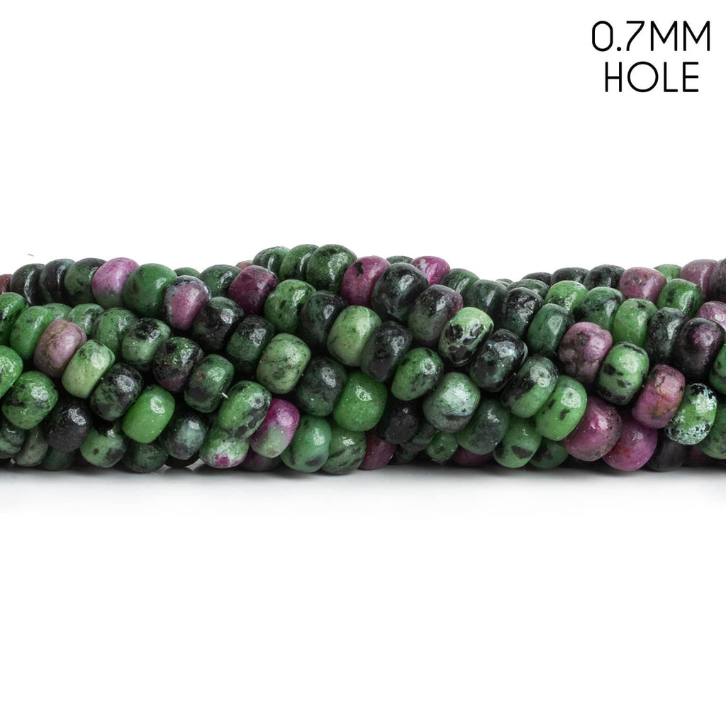 7-8mm Ruby in Zoisite Plain Rondelles 16 inch 80 beads - The Bead Traders