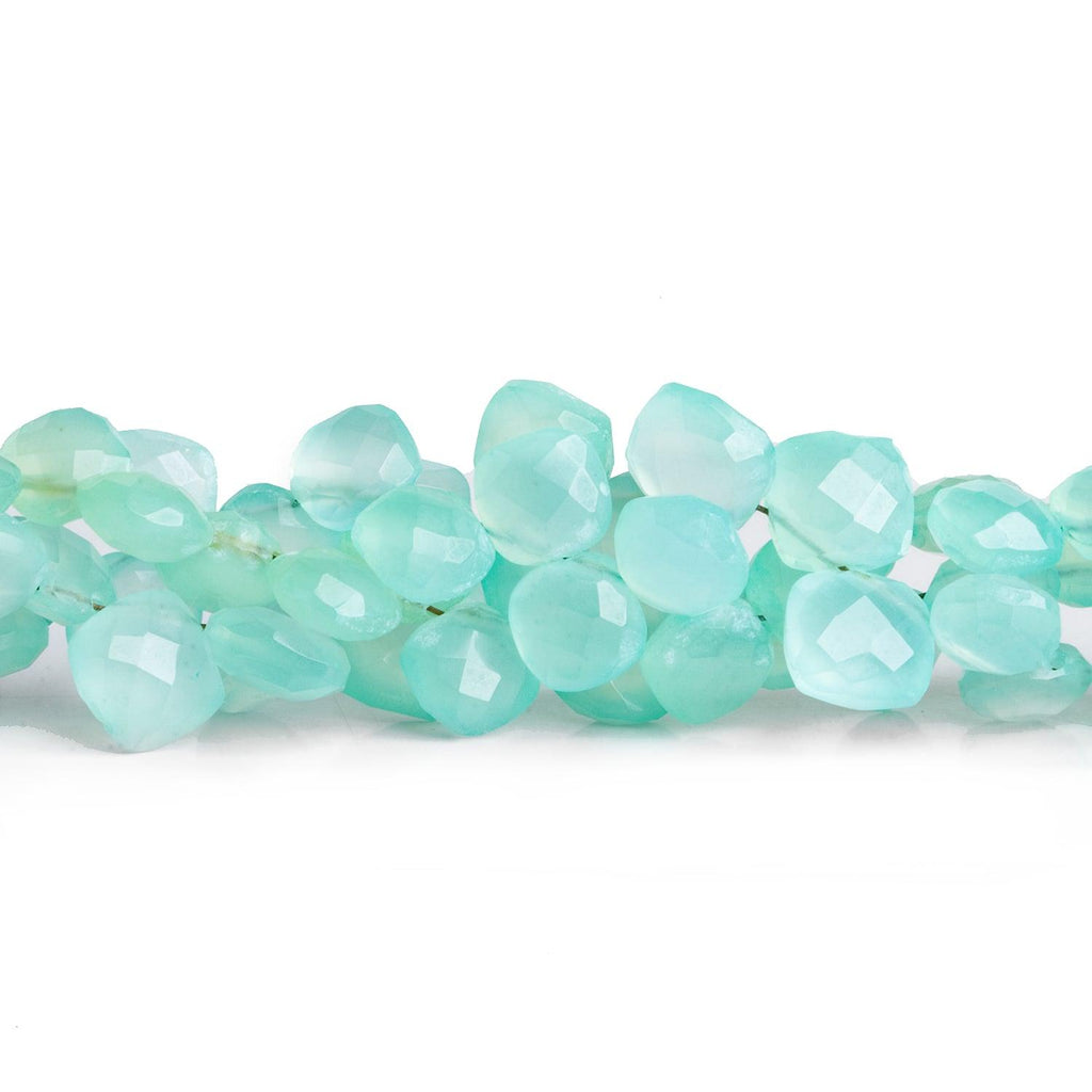 7-8mm Seablue Chalcedony Faceted Pillows 8 inch 40 beads - The Bead Traders