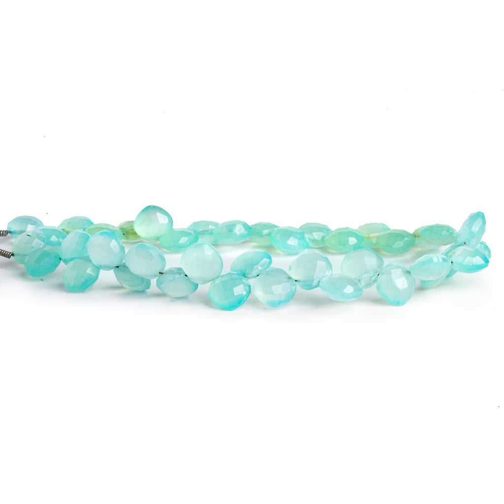 7-8mm Seablue Chalcedony Faceted Pillows 8 inch 40 beads - The Bead Traders