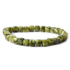 7-8mm Serpentine faceted cubes 8 inch 29 beads - The Bead Traders