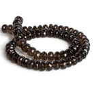 7-8mm Smoky Quartz Faceted Rondelles 14 inch 70 beads - The Bead Traders