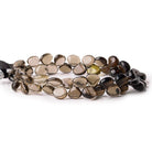 7-8mm Smoky Quartz plain heart Beads 8 inch 53 pieces - The Bead Traders