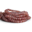 7-8mm Strawberry Quartz Plain Rondelles 16 inch 80 beads - The Bead Traders