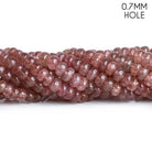 7-8mm Strawberry Quartz Plain Rondelles 16 inch 80 beads - The Bead Traders