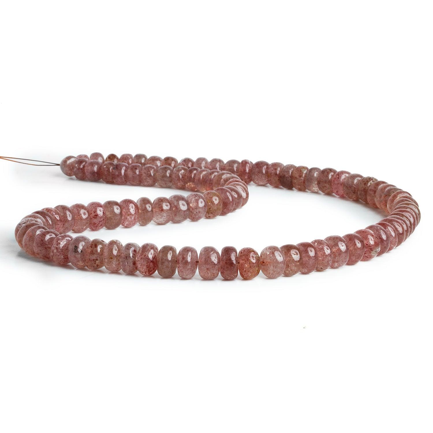 7-8mm Strawberry Quartz Plain Rondelles 16 inch 80 beads - The Bead Traders