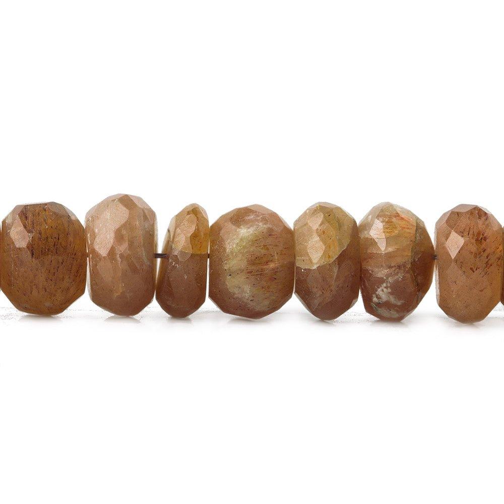 7-8mm Sunstone faceted rondelle Beads 8 inches 40 pieces - The Bead Traders