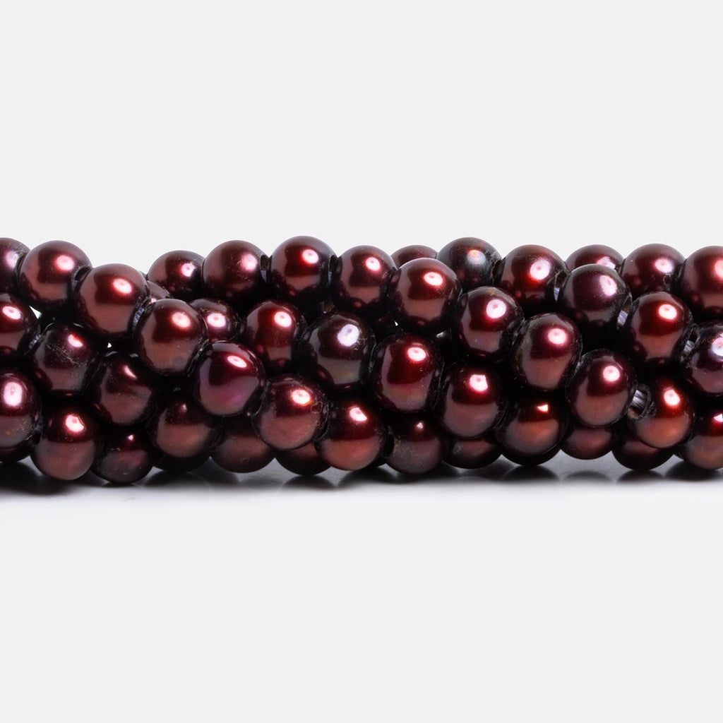7-8mm Wine Large Hole Off Round Pearls 15 inch 60 pieces - The Bead Traders