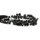 7-9mm Black Spinel Faceted Pear Beads 8 inch 68 pieces - The Bead Traders
