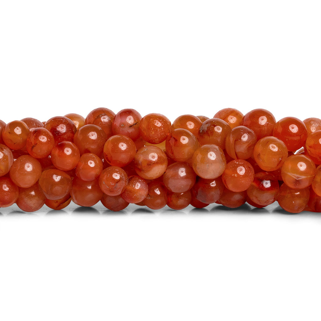 7-9mm Carnelian Handcut Plain Rounds 14 inch 47 beads - The Bead Traders