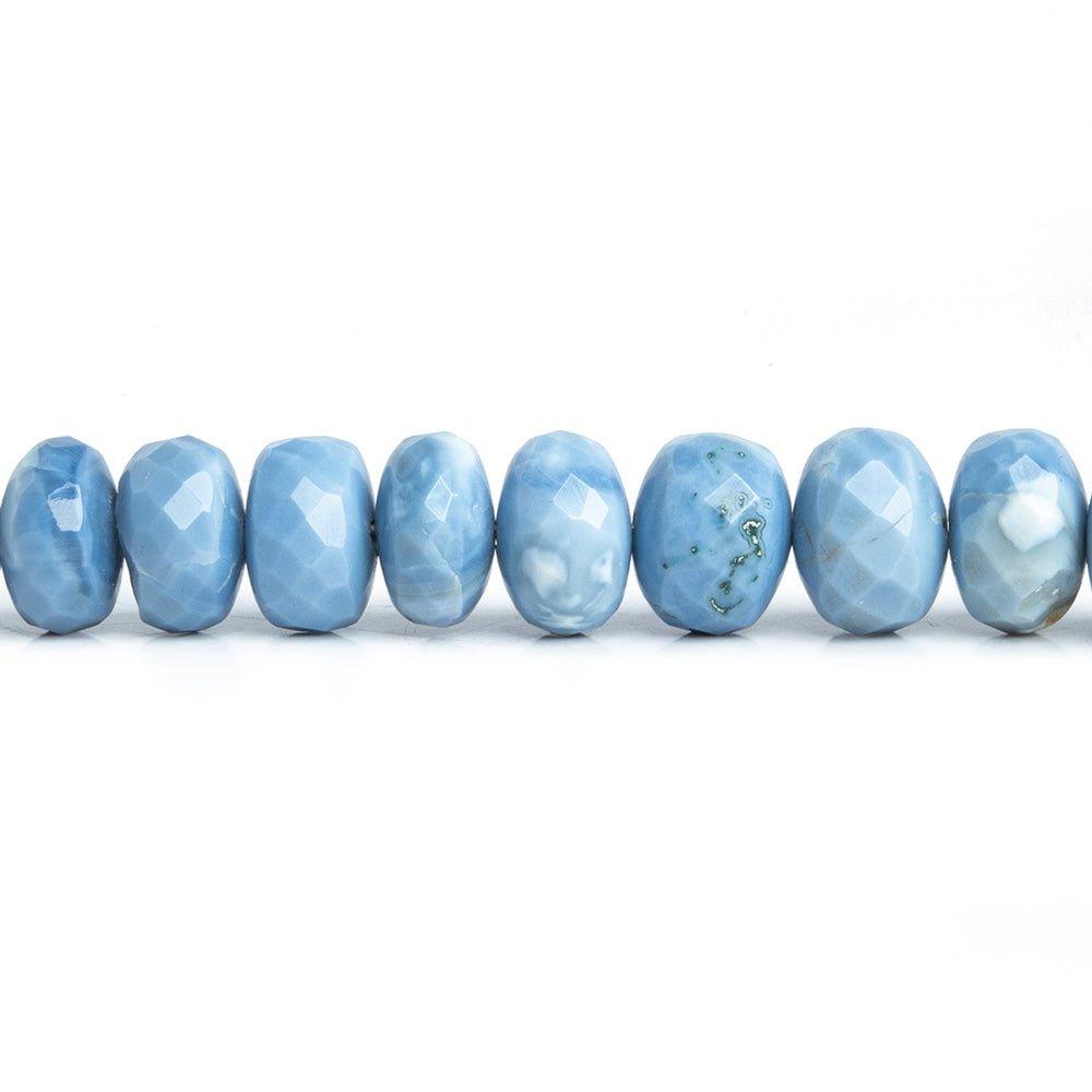 7-9mm Denim Blue Opal Faceted Rondelle Beads 18 inch 100 pieces - The Bead Traders