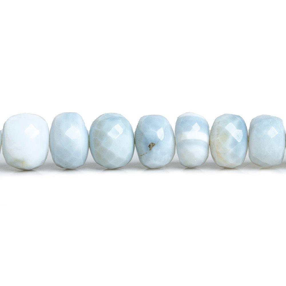 7-9mm Denim Blue Opal Faceted Rondelle Beads 18 inch 105 pieces - The Bead Traders