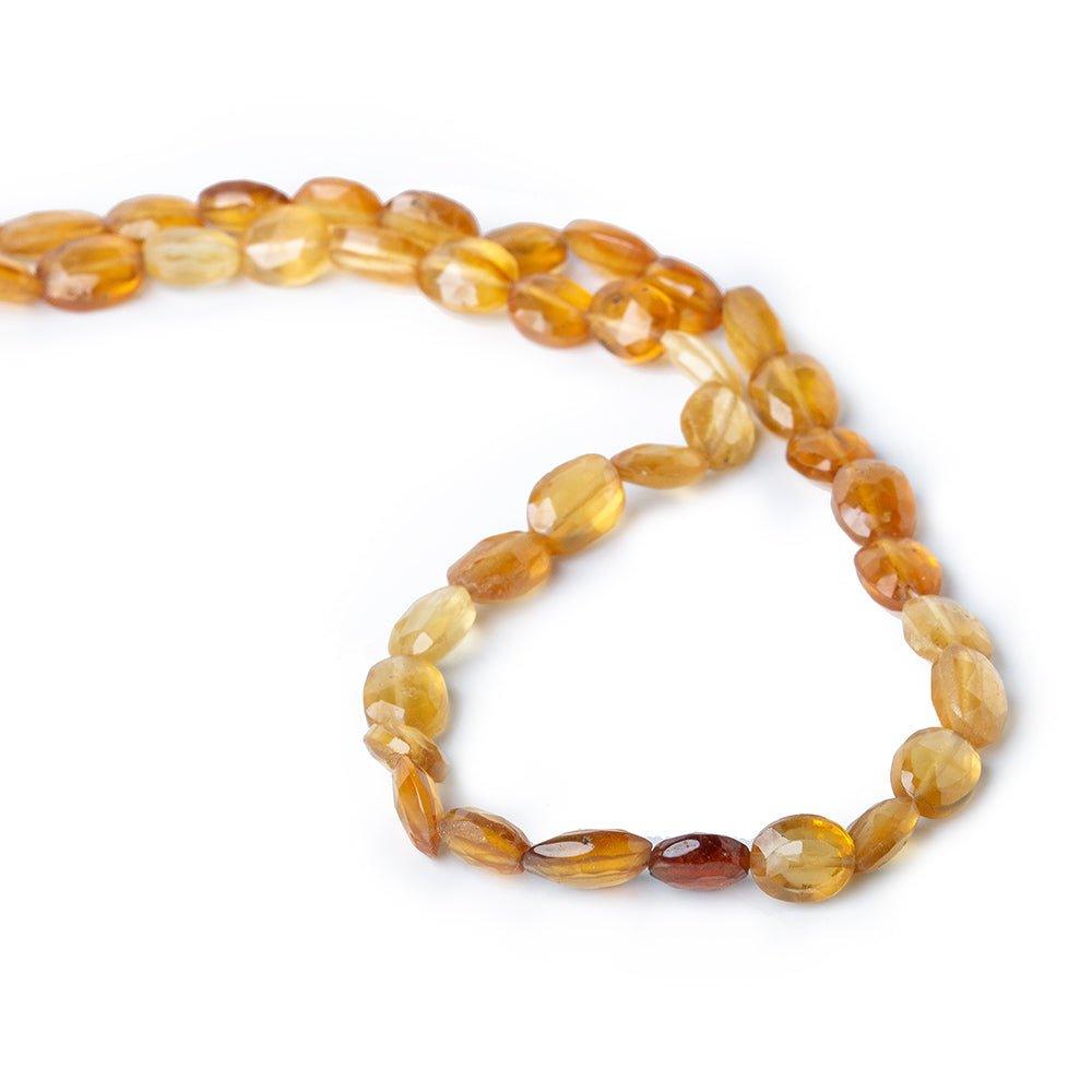 7-9mm Hessonite Garnet Faceted Oval Beads 13 inch 43 beads - The Bead Traders