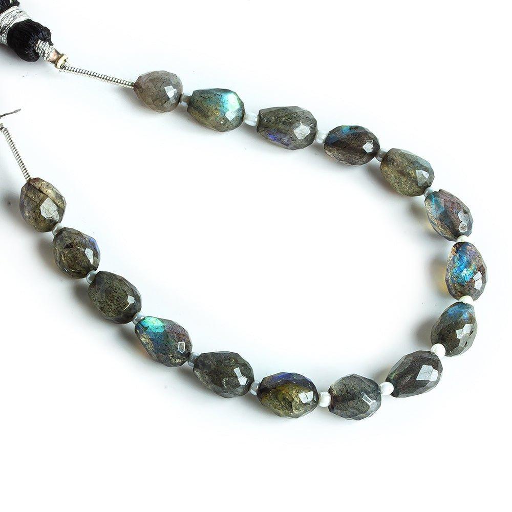 7-9mm Labradorite Faceted Tear Drop Beads 6 inch 16 pieces - The Bead Traders