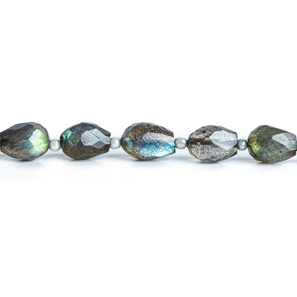 7-9mm Labradorite Faceted Tear Drop Beads 6 inch 16 pieces - The Bead Traders