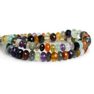 7-9mm Multi Gemstone Faceted Rondelles 15 inch 75 beads - The Bead Traders